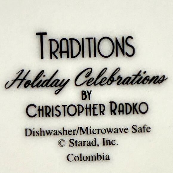 Christopher Radko Traditions Holiday Celebrations Dinnerware 4-PC Place Setting - Picture 10 of 10